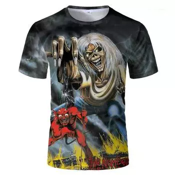 2024 панк-футболки для мужчин и женщин хэви-метал рок-группа ретро одежда летняя свободная футболка с коротким рукавом свободные топы в стиле хип-хоп S