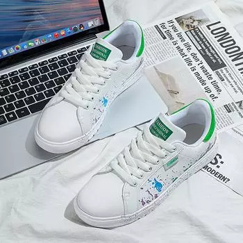 2024 парная повседневная обувь, модная мужская нескользящая уличная спортивная обувь, дышащие кроссовки для бега, белые туфли на плоской подошве 39 синий