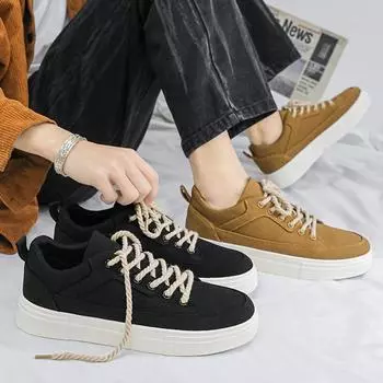 2024 парусиновая обувь, мужские кроссовки, черные туфли, мужская повседневная обувь, мужская модная обувь 41 чёрный