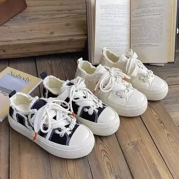 2024 парусиновые туфли женские кроссовки на платформе весна осень шнуровка балетки женские вулканизированные туфли кроссовки женские спортивные повседневные 35 бежевый