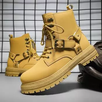 2024 Персональные ковбойские сапоги мужские кожаные сапоги для мужчин хип-хоп пряжки зимние сапоги мужские мотоциклетные сапоги мужские Zapatos Hombre 42
