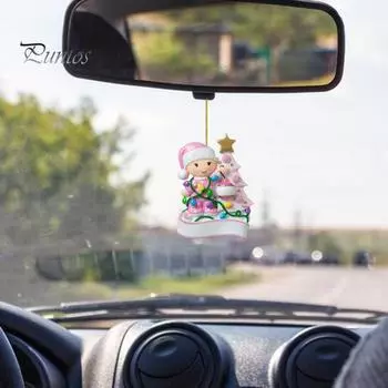 2024 Персонализированное первое рождественское украшение для ребенка из смолы для мальчика/девочки, подвесное украшение на рождественскую елку, индивидуальное имя ребенка, сувенир для домашнего декора розовый