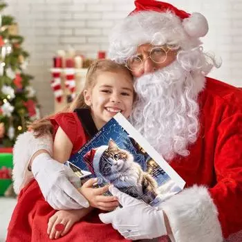 2024 Pet Адвент Календарь 2D Плоские Акриловые Кошки Собаки Подвески Рождественская Елка G