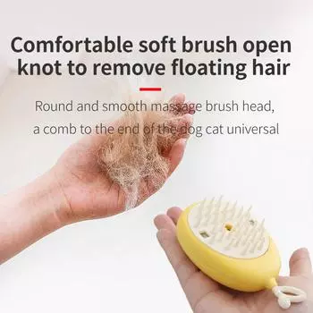 2024 Pet Steam Brush 3 in 1 Electric Spray Cat Hair Brushes Steamy Dog Brush for Massage Pet Grooming Comb Hair Removal Combs зелёный