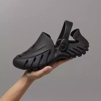 2024 Пляжные сандалии Мужские модные повседневные сандалии для рыбалки EVA Летние садовые сандалии Мужские сандалии для спорта на открытом воздухе Мужские сандалии 36 чёрный