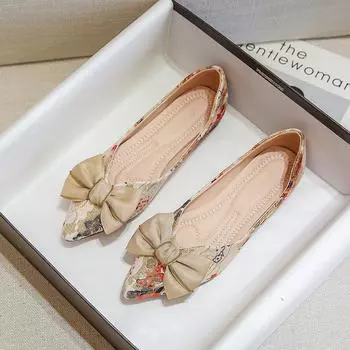 2024 Plus Size 43 Bow Tie Flat Rhinestones Shoes Woman Casual Breathable Ballet Flats for Women Loafers Slip-on Shoes Bling 34 чёрный