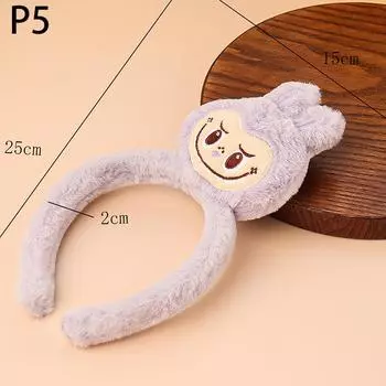 2024 Плюшевая повязка на голову Labubu Красочная Каваи Мультяшная Повязка для умывания Макияжа Милый Аксессуар для волос для девочки Подарки Головной убор