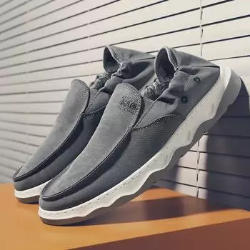 2024 popular men s shoes with one pedal, old Beijing cloth shoes, foot-covering lazy shoes, men s ice silk canvas shoes, breathable board shoes 39 зелёный