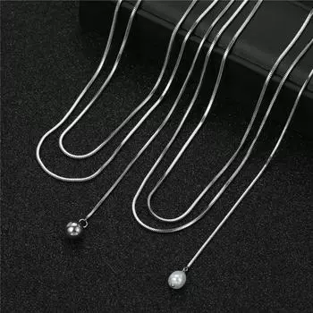 2024 Популярная простая цепочка с бусинами из нержавеющей стали, водонепроницаемое ожерелье для повседневной носки a