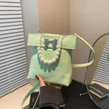 2024 популярная сумка-мешок с бантом, портативная сумка-мессенджер, новая модная маленькая сумка, летняя популярная женская сумка через плечо чёрный