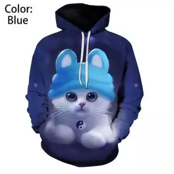2024 Популярная толстовка с капюшоном с забавным изображением животных, темная панда, толстовка с капюшоном, 3D, крутой свитер с изображением собаки, кошки, волка, большие пуловеры, топы S-6XL S