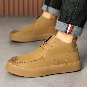 2024 Повседневная кожаная обувь Итальянская шнуровка Универсальная повседневная обувь Люксовый бренд Мужская повседневная британская ретро мужская обувь Размер 38-44 38 хаки