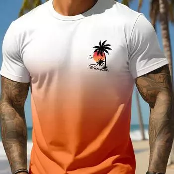 2024 Повседневная модная мужская футболка, свободная и удобная мужская футболка с короткими рукавами, мужская футболка в городском уличном стиле S