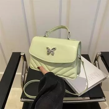 2024 повседневная сумка через плечо, нишевая простая портативная маленькая квадратная сумка, женская простая модная сумка-мессенджер, новая корейская версия, женская сумка чёрный