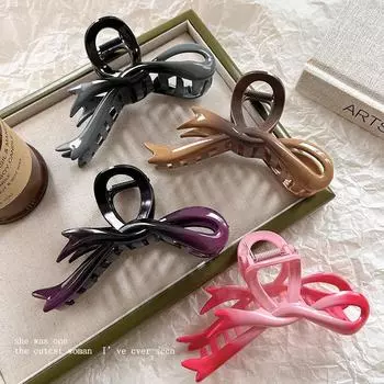 2024 Премиум Градиент Бантик Акула Заколка Для Волос - Элегантный Аксессуар Для Волос F1273