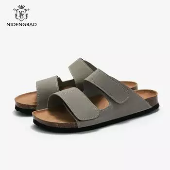 2024 Пробковые плетеные мужские тапочки на толстой подошве, нескользящие модные тапочки на толстой подошве для мужчин, водонепроницаемая мужская обувь на платформе 40 белый