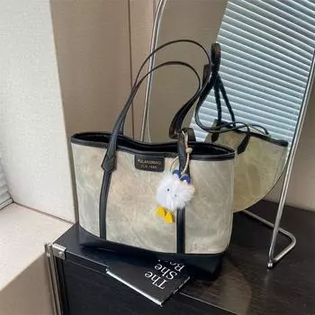 2024 Прочная повседневная сумка большой вместимости, новая модная универсальная пригородная сумка через плечо, модная ручная большая сумка