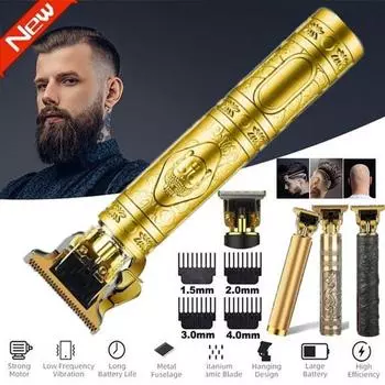 2024 Профессиональная электрическая машинка для стрижки волос, машинка для стрижки волос, аккумуляторная аккумуляторная электробритва, машинка для стрижки волос с набором насадок-направляющих