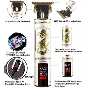 2024 Профессиональная электробритва для мужчин Бритва для мужчин Газонокосилка Триммер для бороды Парикмахерская бритвенная машина T9 Машинка для стрижки волос Прямая поставка