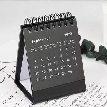 2024 Простой черно-белый календарь серии Desktop Calendar Двойной ежедневный график Настольный планировщик Ежегодная повестка дня Органайзер Офисное украшение белый