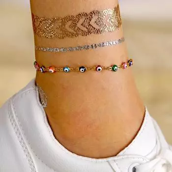 2024 Простые модные красочные глаза бусины браслет-цепочка для женщин Шарм ювелирные изделия подарок на вечеринку разноцветный