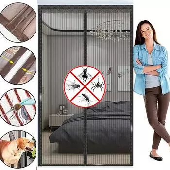 2024 противомоскитная дверная занавеска, магнитная мягкая пряжа, экран, оконная дверь, спальня, самовсасывающая дверная сетка, экран на липучке, дверная сетка, экран 70x200 cm