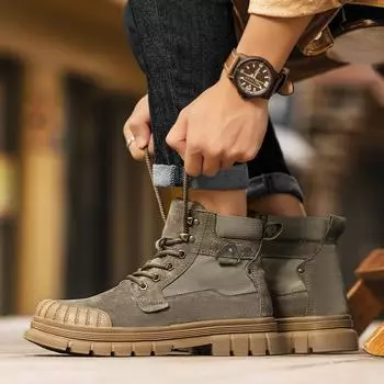 2024 прямая трансляция хит продаж 2025 популярные мужские ботинки Martin осень новые туфли для отдыха на открытом воздухе на платформе 39 золотой
