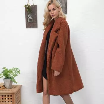 2024 прямые продажи зимнее новое пальто из овечьей шерсти искусственного меха женское модное повседневное пальто пальто женское S хаки