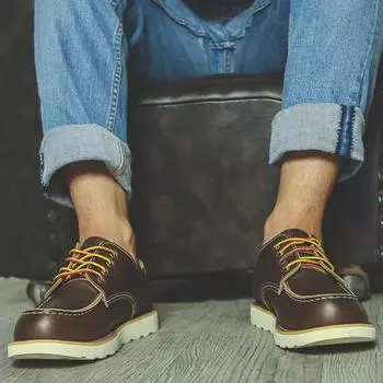 2024 Рабочая одежда Мужская обувь из коровьей кожи Повседневная обувь в стиле ретро Дышащие туфли с круглым носком Шнуровка Плоская подошва Кроссовки Лоферы 2024 39