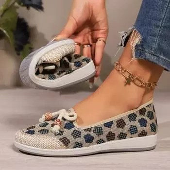 2024 Ранняя осень Удобные мягкие подошвы Модные бахилы Плоский каблук Женские одинарные туфли Повседневная и универсальная женская обувь 36 синий