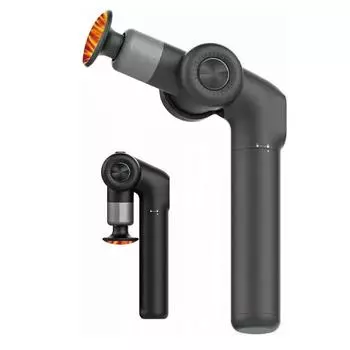 2024 Регулируемый фасциальный пистолет с 6 массажными головками и подогревом, 3 передачи 3200 об/мин 9 см удлинительный стержень из алюминия, для расслабления мышц чёрный