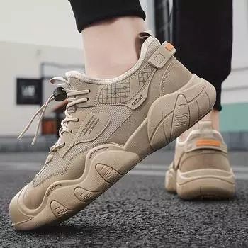 2024 Retro Dad Shoes Мужская новая толстая подошва для альпинизма, спортивная сетка, дышащая, универсальная, повседневная обувь, модная 39 чёрный