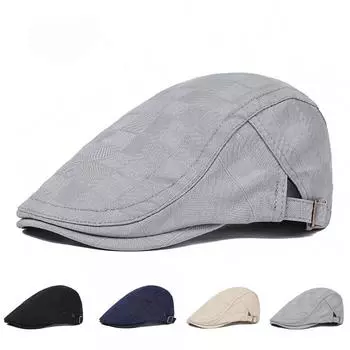 2024 Retro Duck Tongue Cap Men s Forward Cap Literary Retro Beret Hat Hat Female Hat M56-58cm серый