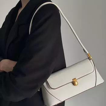 2024 Ретро Французская Ниша Б/у Сумка Багет для Женщин чёрный