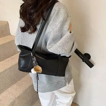 2024 Retro-Style Large Capacity Commuter Bag - Square Student Tote, Handheld Shoulder, and Messenger Bag without pendant красный