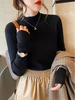 2024 Ретро трикотажный жилет с V-образным вырезом: Свободный свитер из нескольких слоев для женщин на весну и осень One Size