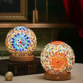 2024 Романтический и свободный богемный стиль, креативная зарядная настольная лампа, декоративная стеклянная лампа Remote control warm color