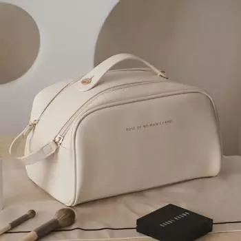 2024 Роскошная женская косметичка из полиуретана - большой вместимости, органайзер для косметики и туалетных принадлежностей для путешествий