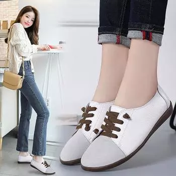 2024 Роскошные туфли на плоской подошве Женская повседневная обувь Модные кожаные туфли на плоской подошве Женские туфли на плоской подошве Дизайнеры 35 коричневый