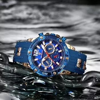 2024 Роскошные военные спортивные мужские часы с силиконовым оригинальным корпусом и большим циферблатом, мужские деловые наручные часы, спортивные часы для мужчин