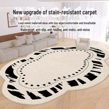 2024 Роскошный бархатный коврик для пола: Моющийся, не требующий ухода, для гостиной, спальни, прикроватной тумбочки 80*120 cm Irregular