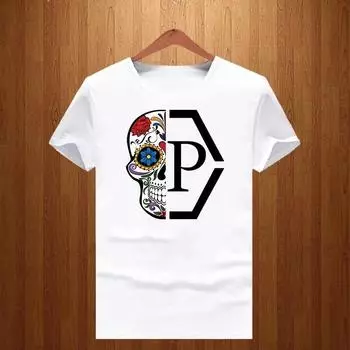 2024 Роскошный бренд с получерепом, цветочным принтом, буквами, унисекс и новая свободная футболка унисекс с короткими рукавами, футболка с круглым вырезом и принтом M