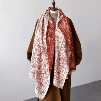 2024 Роскошный зимний шарф Кашемировые женские шали и палантины Пашмина Эшарп Палантин Пончо Шарфы Толстое теплое одеяло