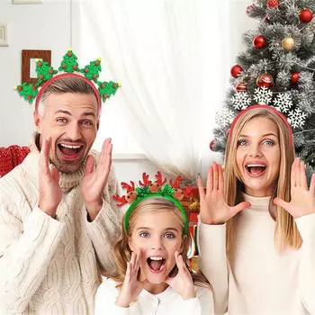 2024 рождественская повязка на голову с рогом оленя для женщин, повязка на голову Санта-Клауса, праздничная повязка на голову, повязка на голову, повязка на голову