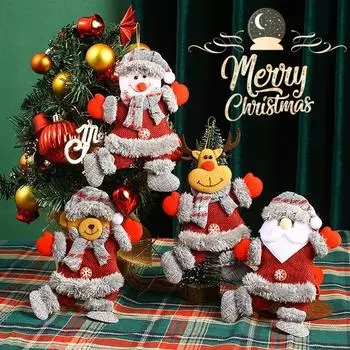 2024 Рождественские украшения DIY Рождественский подарок Санта-Клаус Снеговик Подвеска на елку Кукла Подвесные украшения для дома на елку С Новым годом ARI Elk