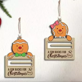 2024 Рождественский держатель денег, деревянный уникальный денежный подарок, подвесные подвески, конверт ручной работы, держатель для ваучеров, праздничные принадлежности