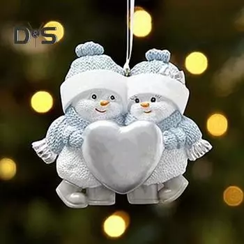 2024 Рождественский снеговик, украшение ручной работы из смолы, индивидуальный семейный сувенир, рождественская елка, подвесное украшение для праздничного декора Snowman