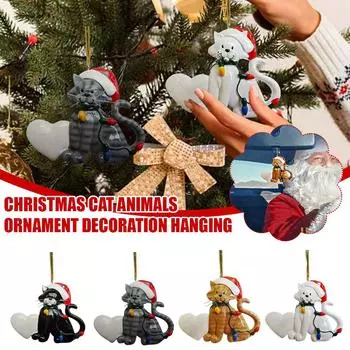 2024 Рождество Новый год веселый акриловый подвесной кулон капля вечеринка украшение елка рождественский дом S I9Y2 Yellow-1pcs