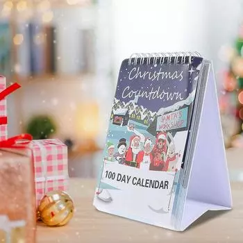 2024 Рождество обратный отсчет календарь 100 дней декоративный домашний настольный стоячий Адвент обратный отсчет календарь декор комнаты рождественский подарок 5.91x4.13inch