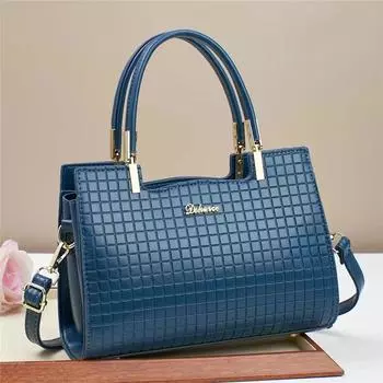 2024 Ручная одноплечевая сумка с диагональным плетением для женщин синий